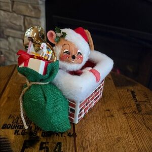 Vintage Christmas Down The Chimney Mouse Annalee 1995